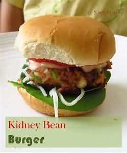 Beanburger, red kidney bean, fried in rapeseed oil